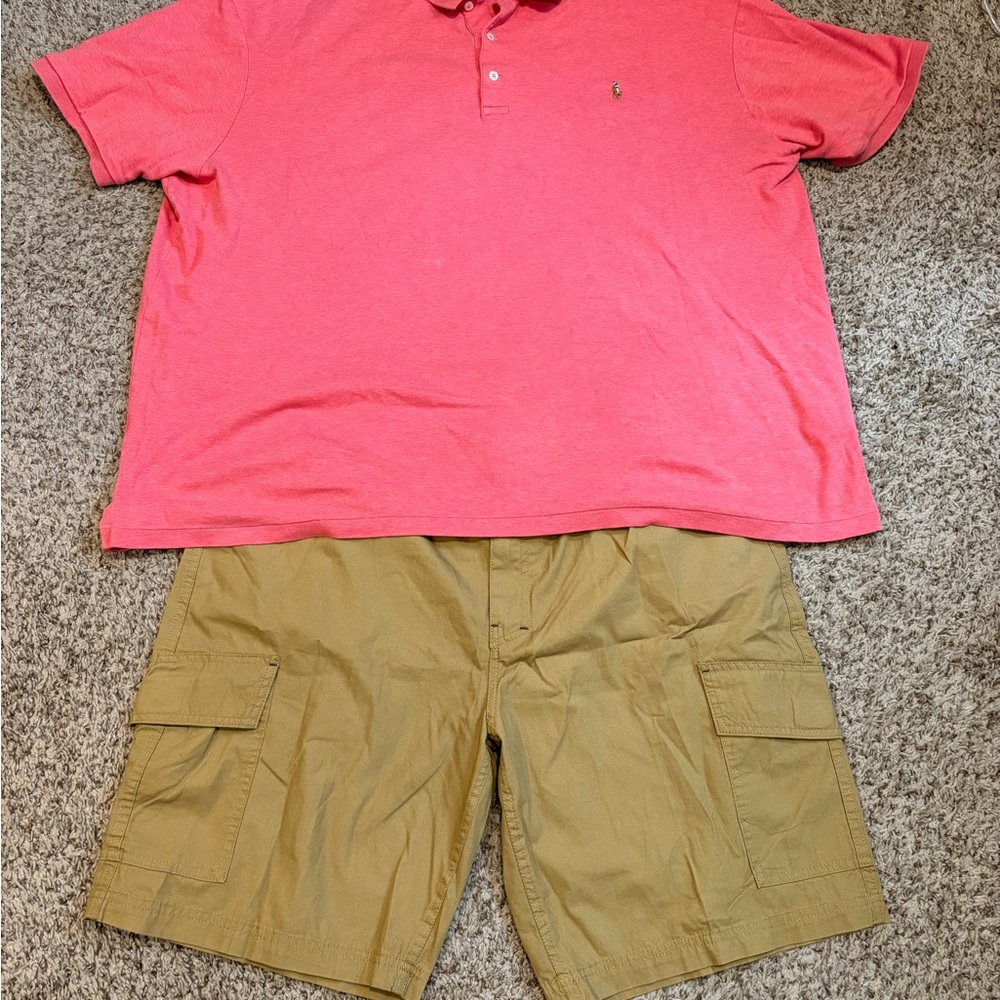 Ralph Lauren Polo Shirt Big & Tall 3XB  + short Cargo Wolverine size 38 Like New